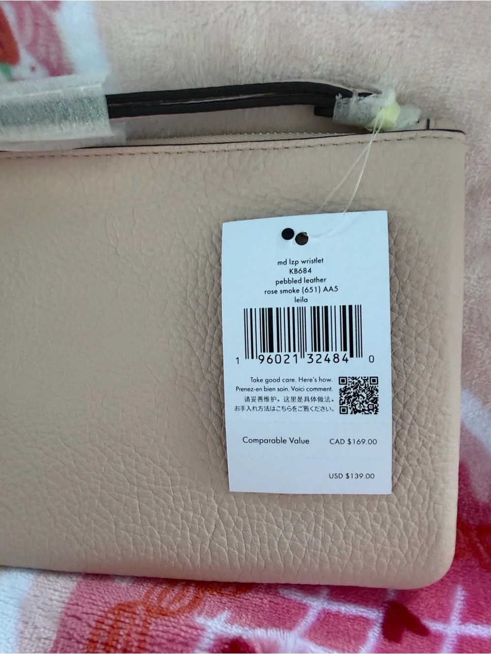 kate spade Blush Pink Leather Wristlet Wallet